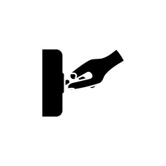 mandatory safety signs icon symbol only_turn on black and white color symbol only	 
