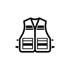 mandatory safety signs icon symbol only_wear safety vest black and white color symbol only	 
