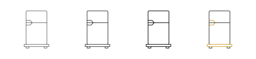 Fridge icon set outline style with various sizes