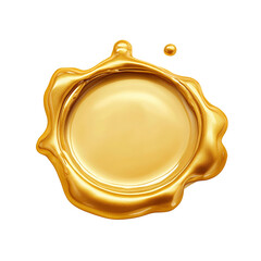 golden wax seal isolated on white background