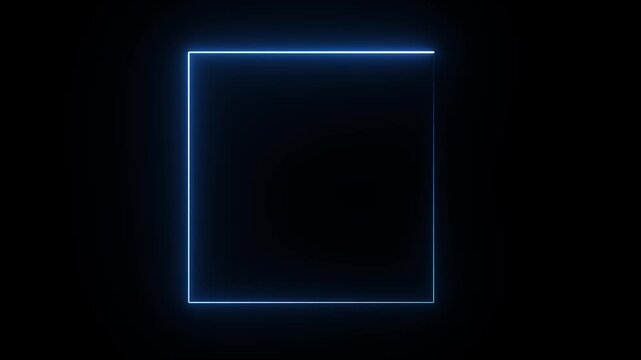 Neon blank square loop video animation	