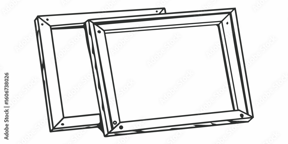 Aufkleber two rectangular frames with visible corner joints and a simple line drawing style are presented here