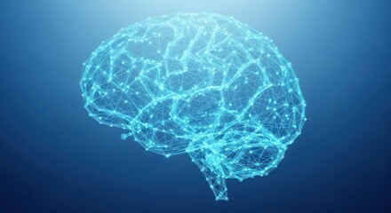 Digital brain illustration for ai artificial intelligence and technology