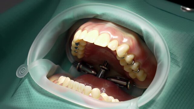 Dental Implant Procedure: Precision Placement of Titanium Implants for Secure Dentures