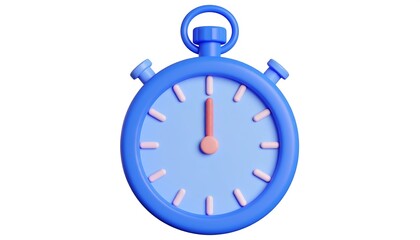 3D stopwatch icon, light blue