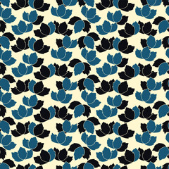 Japanese Leaf Fall Vector Seamless Pattern