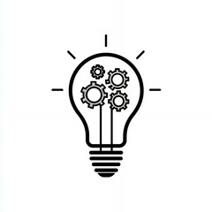 Innovation Symbol Featuring Lightbulb Design With Mechanical Gears