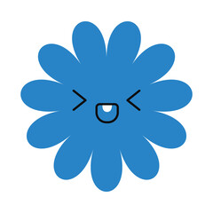 Cheerful cartoon flower with a vivid face and petal design. A happy nature-themed symbol for creative use.