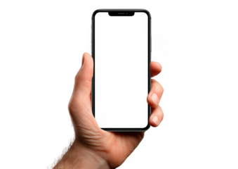 Smartphone held in hand, blank screen (5)