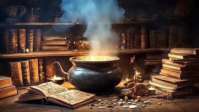 Mystical Cauldron Brew: A Fantasy Alchemist's Workshop