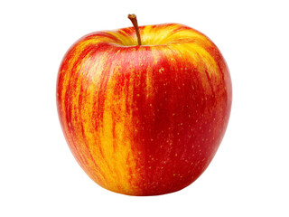 Red and yellow striped apple isolated on black background, Isolated On Transparent Background, Png