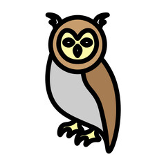 Owl Vector Filled Icon Design