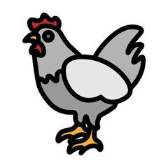 Chicken Vector Filled Icon Design