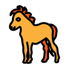 Pony Horse Vector Filled Icon Design