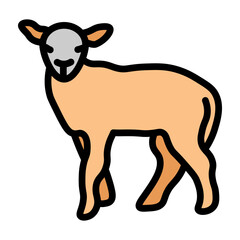Baby Lamb Vector Filled Icon Design