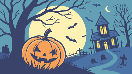 Fototapeta premium Horror and Fun Halloween Color Illustration