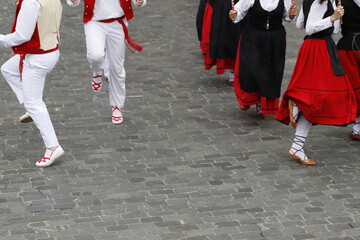 Basque folk dance in an outdoor event