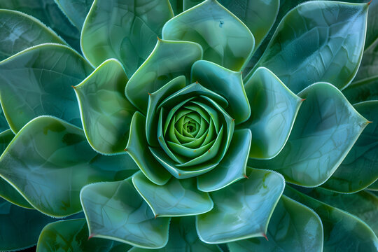 Close-up of succulent plant with symmetrical spir