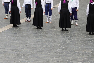 Basque folk dance in an outdoor event