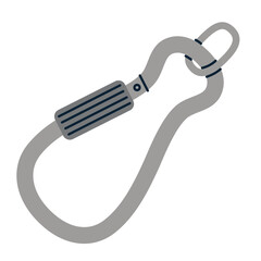 Sturdy metal carabiner with screw lock, suitable for secure gear attachment. Trendy modern vector illustration isolated on white background, hand drawn, flat design