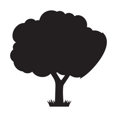 CA tree with a tree that has the word tree on it Silhouette White Background.