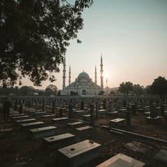 Naklejka premium Graveyard plants thrive in eerie places, often symbolizing death, decay, remembrance, and spiritual connections.