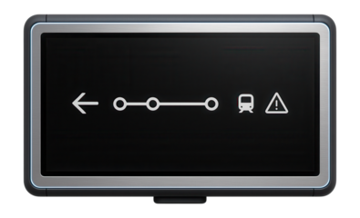 Wall-mounted digital display screen for route information
