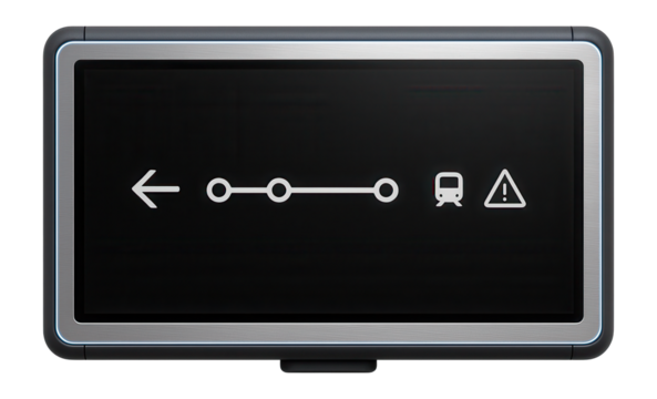 Wall-mounted digital display screen for route information