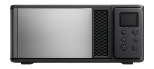 Rectangular air conditioning compressor with side-mounted control panel