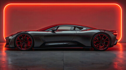 Luxury silver Sports Car, Modern Supercar Design, Automotive transportation, High Speed Performance Vehicle