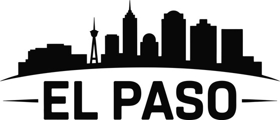 Fototapeta premium Fort Worth Texas Skyline Silhouette with Text a simple black and white illustration of the city skyline perfect for travel tourism or branding projects