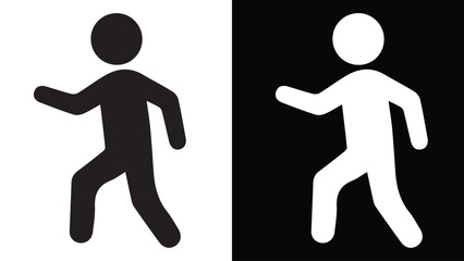 Icon of a walking person direction sign vector