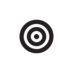 Target silhouette black and white vector icon