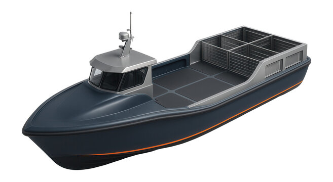 Drift netter with streamlined hull and rear net storage