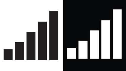 Increasing Signal Strength Graph on Black and White