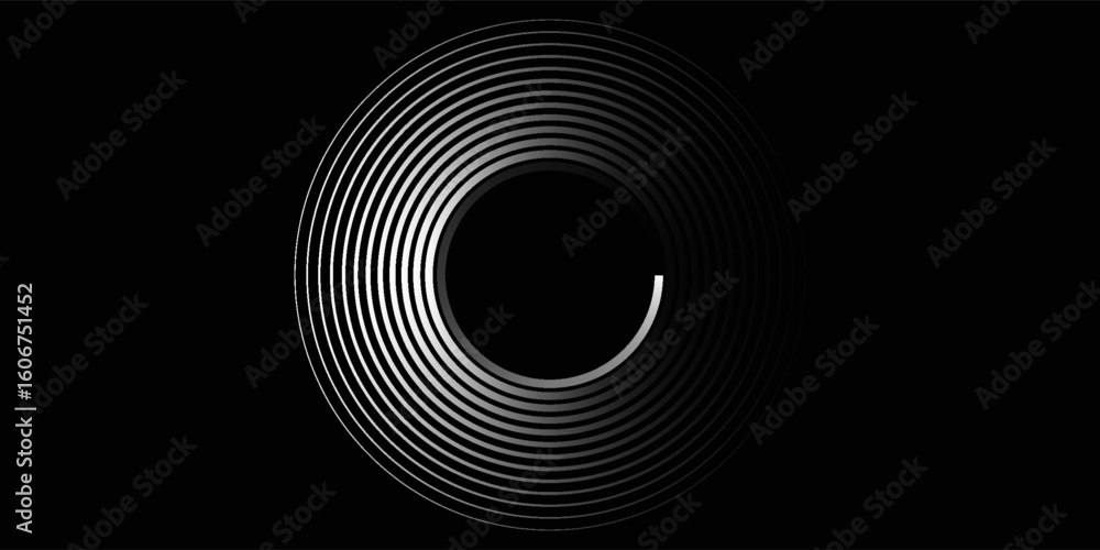 Poster spiral with gray colors lines as dynamic abstract vector background or logo or icon. spiral circle a