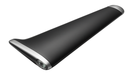 Tapered wing with rounded tips and embedded navigation lights