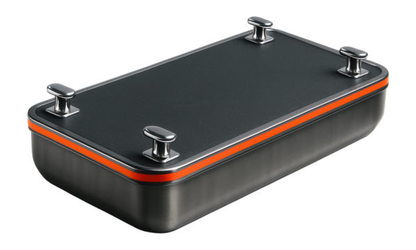 Heavy-duty container barge with reinforced deck and mooring cleats