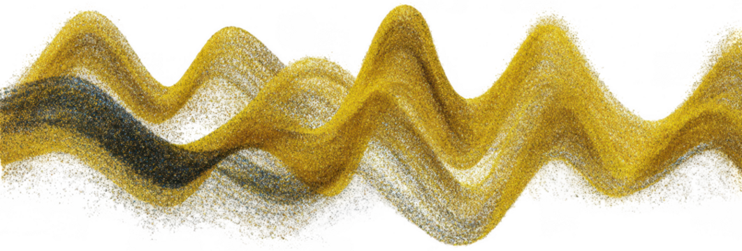 Abstract wavy textured design in gold, grey, and white