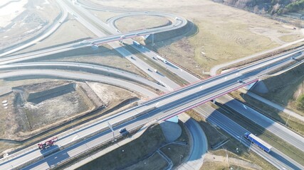 Modern highway connection with flyovers and overpasses