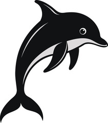 Obraz premium Dolphin Silhouette Illustration – Marine Animal Icon