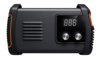 Compact inverter welder with a robust plastic casing and digital display panel