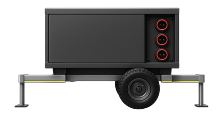 Single-level generator carriage featuring retractable stabilizers and multiple cable connectors