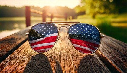 Flag Reflected in Sunglasses