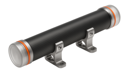 Compact launch tube with integrated mounting brackets and protective end caps