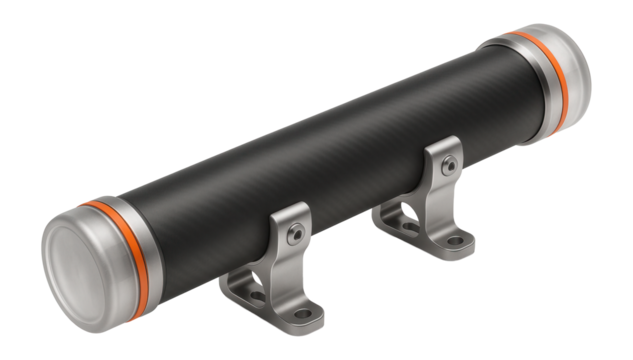 Compact launch tube with integrated mounting brackets and protective end caps