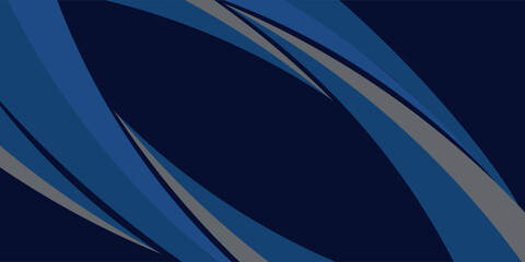 Vector blue line background curve element with black space for text and message design, overlapping layers