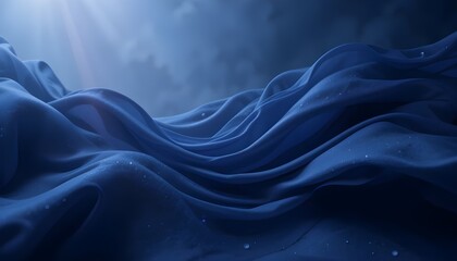 Obraz premium Dark Blue Abstract Waves – Dynamic Fluid Motion Art Background