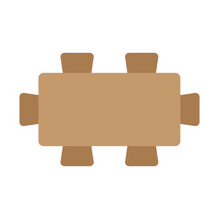 Dining Table Vector Flat Icon Design