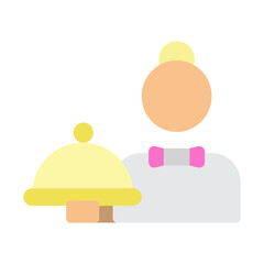 Waitress Vector Flat Icon Design
